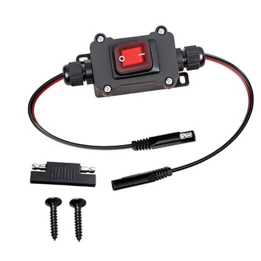 DC 12V Inline Toggle Switch, 12AWG Waterproof SAE to SAE Cable with on/Off