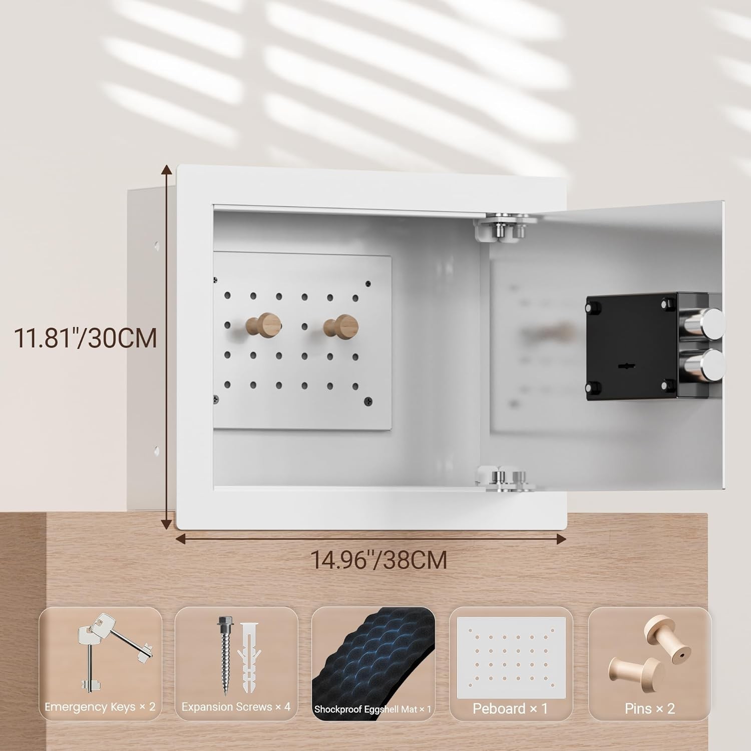 Small Hidden In Wall Safe Between 16" Studs, 0.327 cu ft Security Floor Safe wit