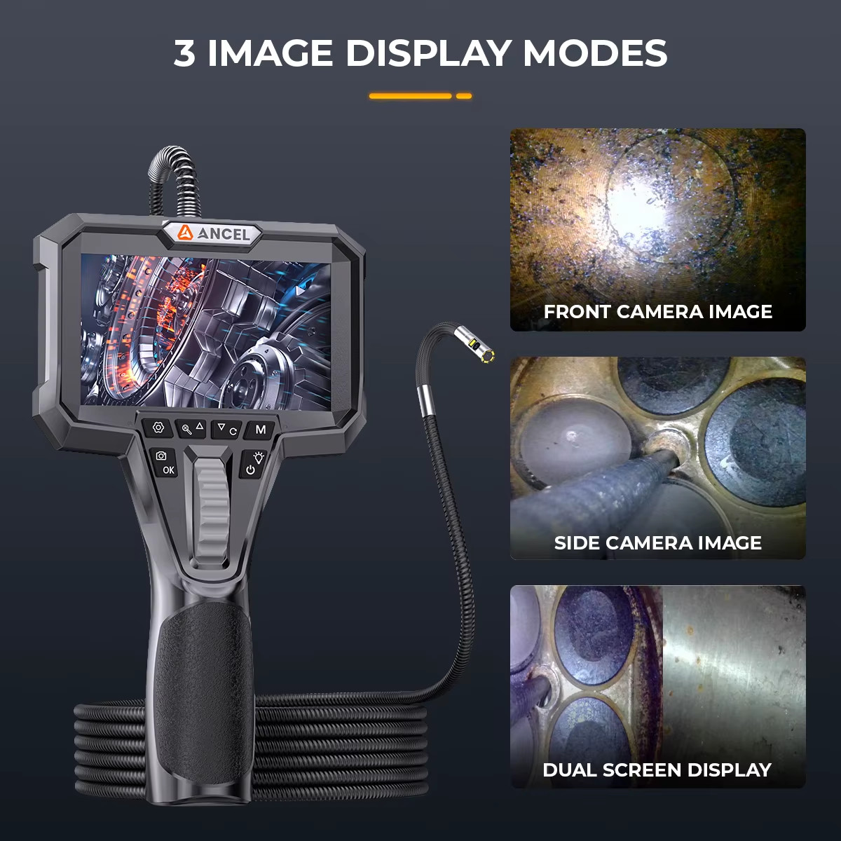 ANCEL AN302 Waterproof Endoscope Camera 6 5MM Two Way Articulating Borescope