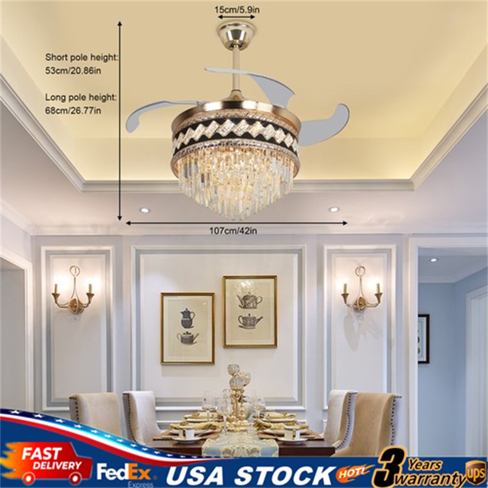 42 Inch Ceiling Fan Light Ceiling Fan with Lights 6 Wind Speed Gears With Remote