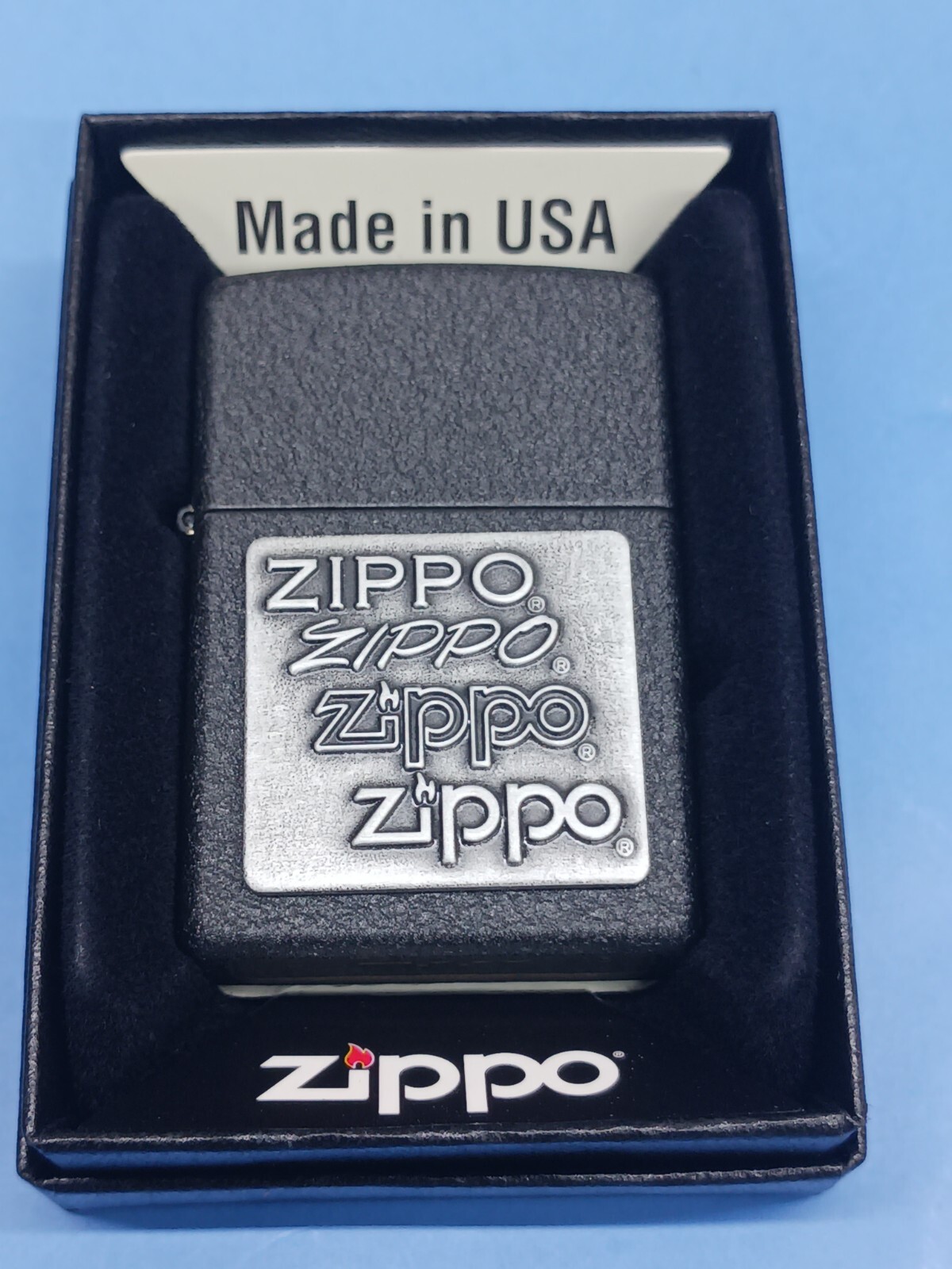 Zippo 363 Pewter Emblem Black Crackle
