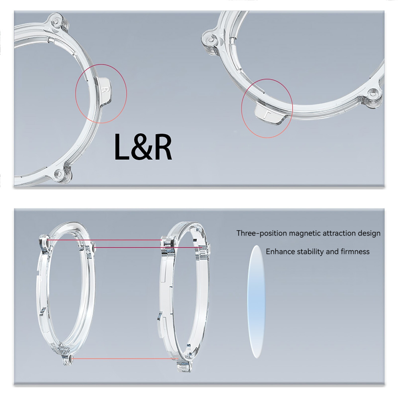 Magnetic Myopia Frame Left&Right Eyeglass Frame VR Accessories for Quest 3