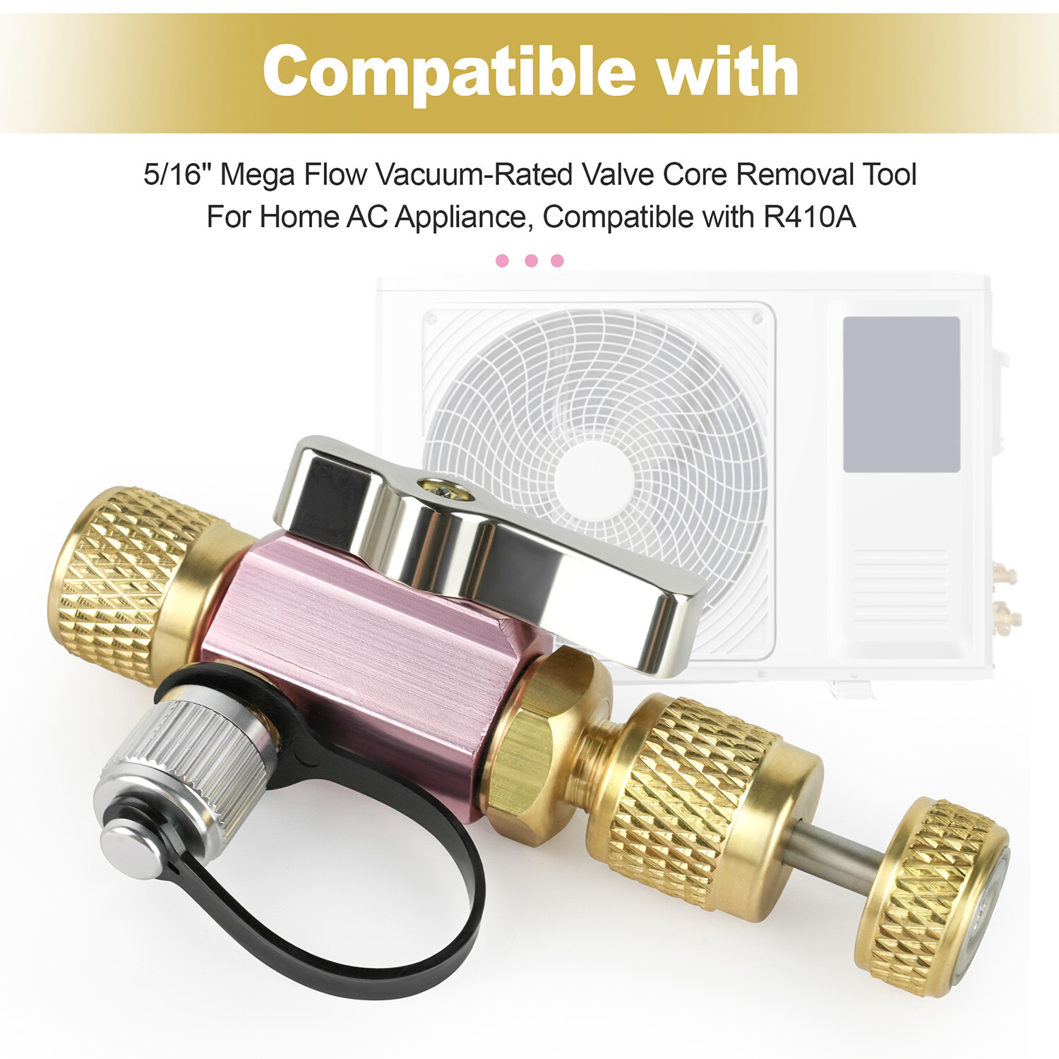 Mega Flow Vacuum Rated Valve Core Removal Tool for 5/16" for R410A Split Systems