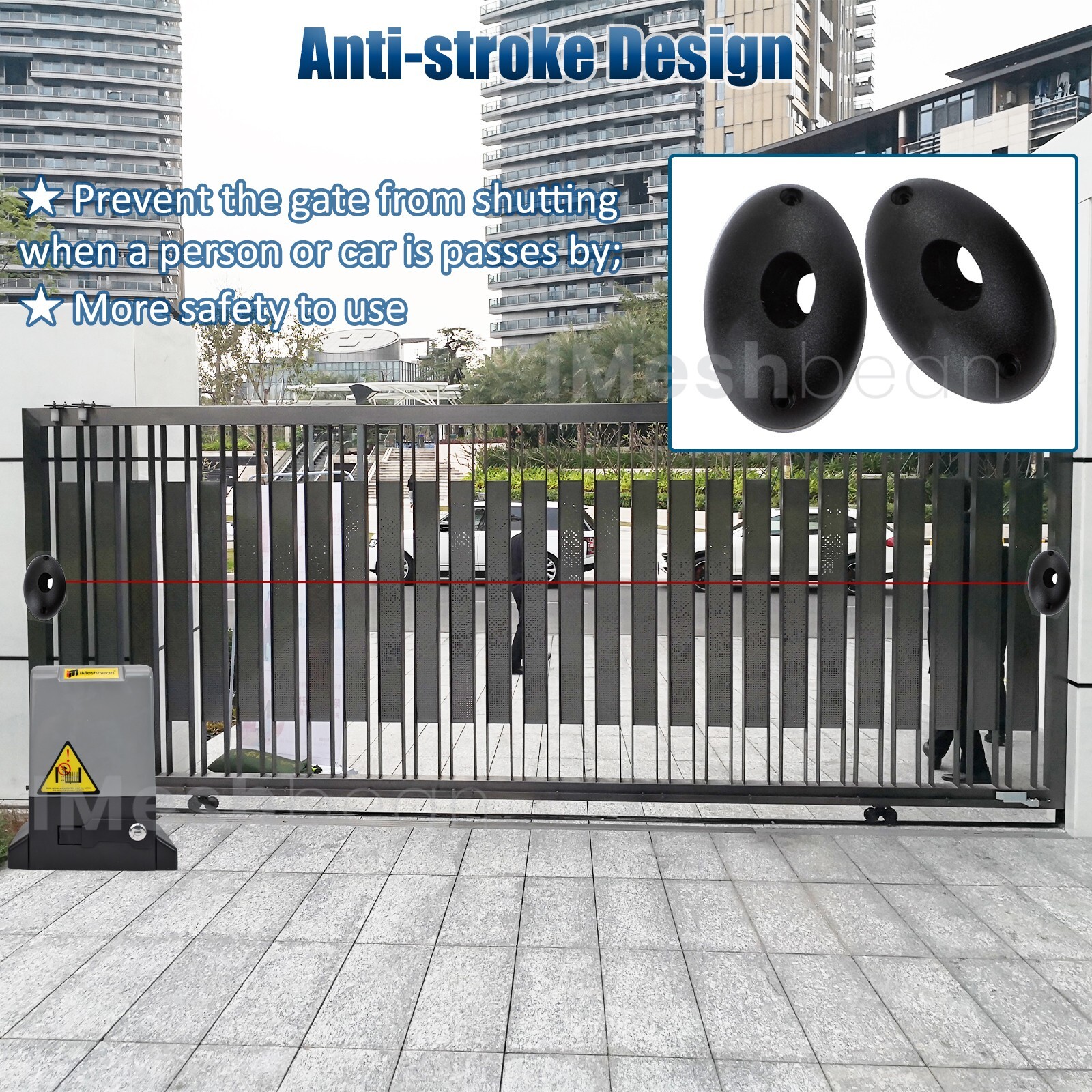 370W 2000LBS Automatic Sliding Gate Opener Rack Driven APP+Keypad+Remote Control