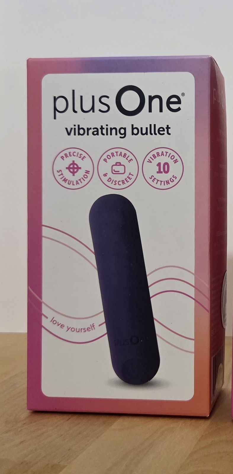 plusOne Vibrating Bullet Soft Touch Massager, 10 Vibration Settings, Waterproof