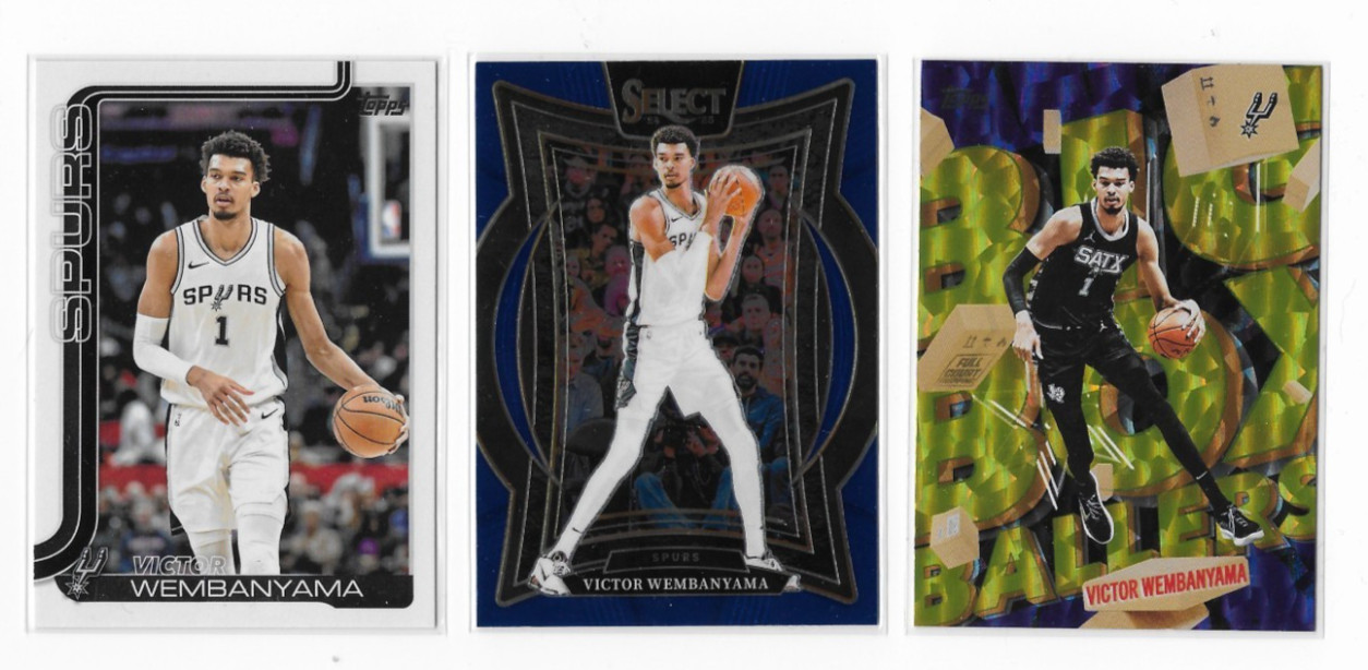 Victor Wembanyama 3-Card Lot – Topps Base, Select, & Big Ballers Refractor 🔥