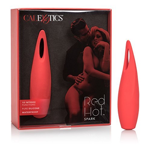 Red Hot Spark USB Rechargeable Silicone Massager Waterproof Red