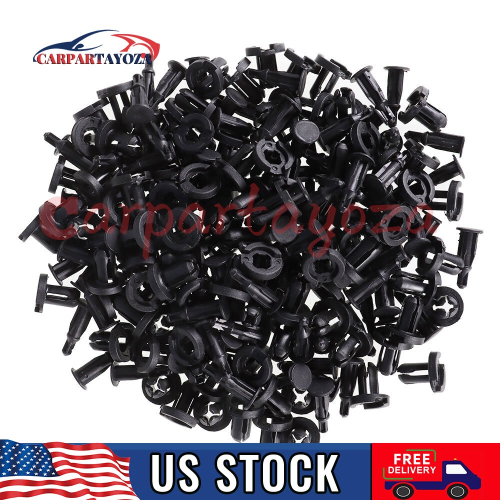 100pcs 10mm for Honda Clips Plastic Push Type Rivet Retainer Fastener Bumper Pin