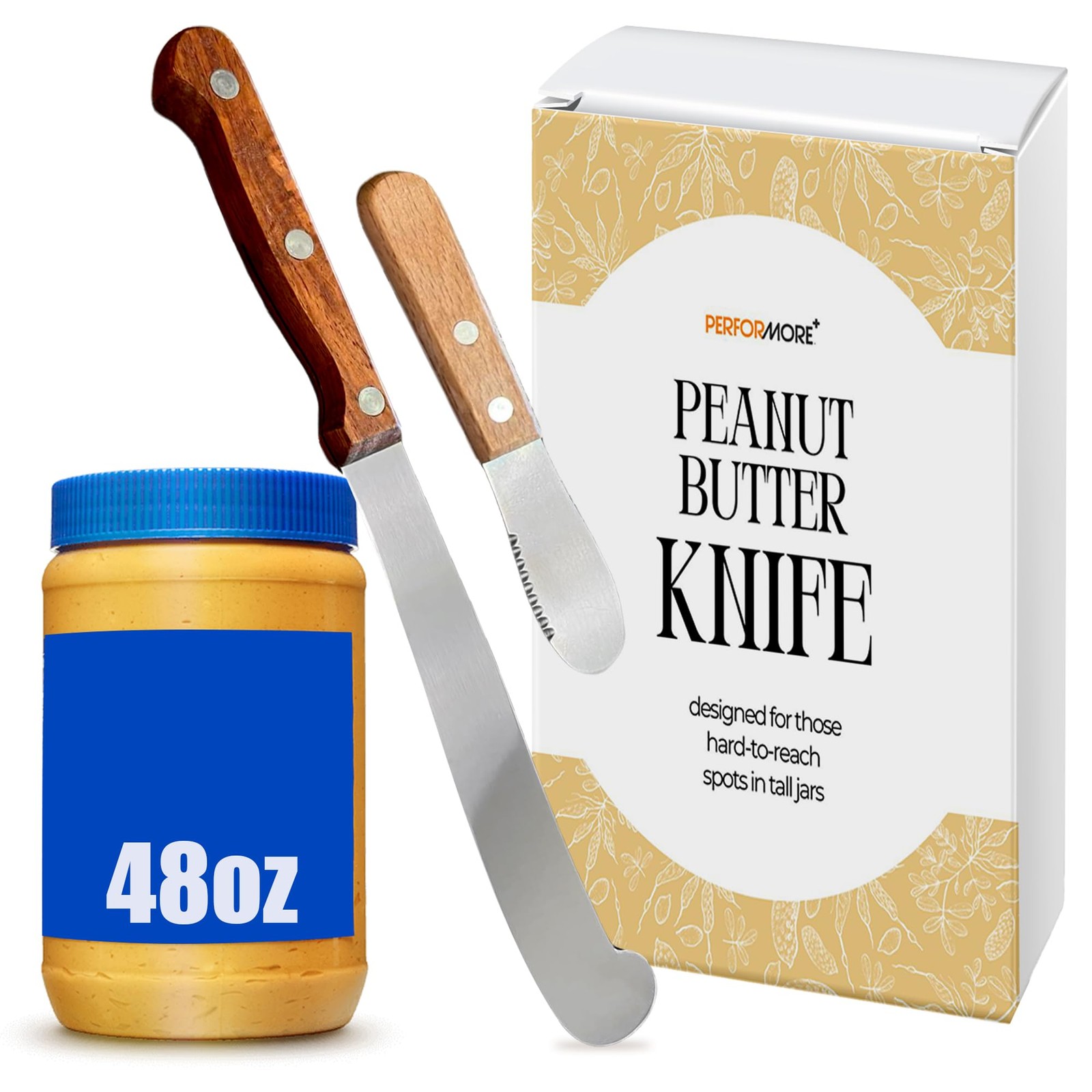 2PCS Spreader Knives, 12” Peanut Butter Knife that Works Great with Jars and ...