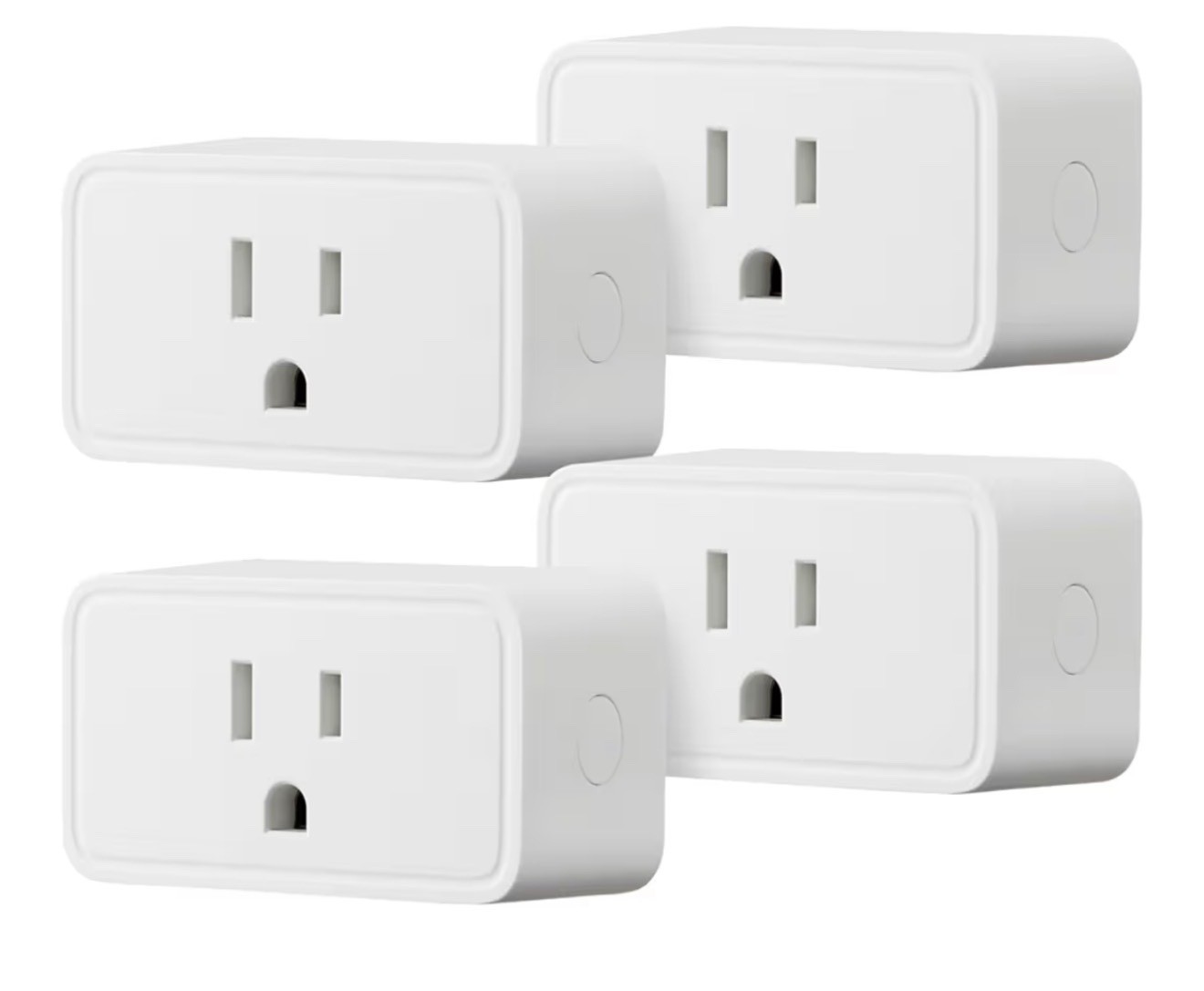 Smart Plug, Works W/ Alexa Only, 2.4 GHZ WI-FI, No Hub Needed 4 -Pack, White.