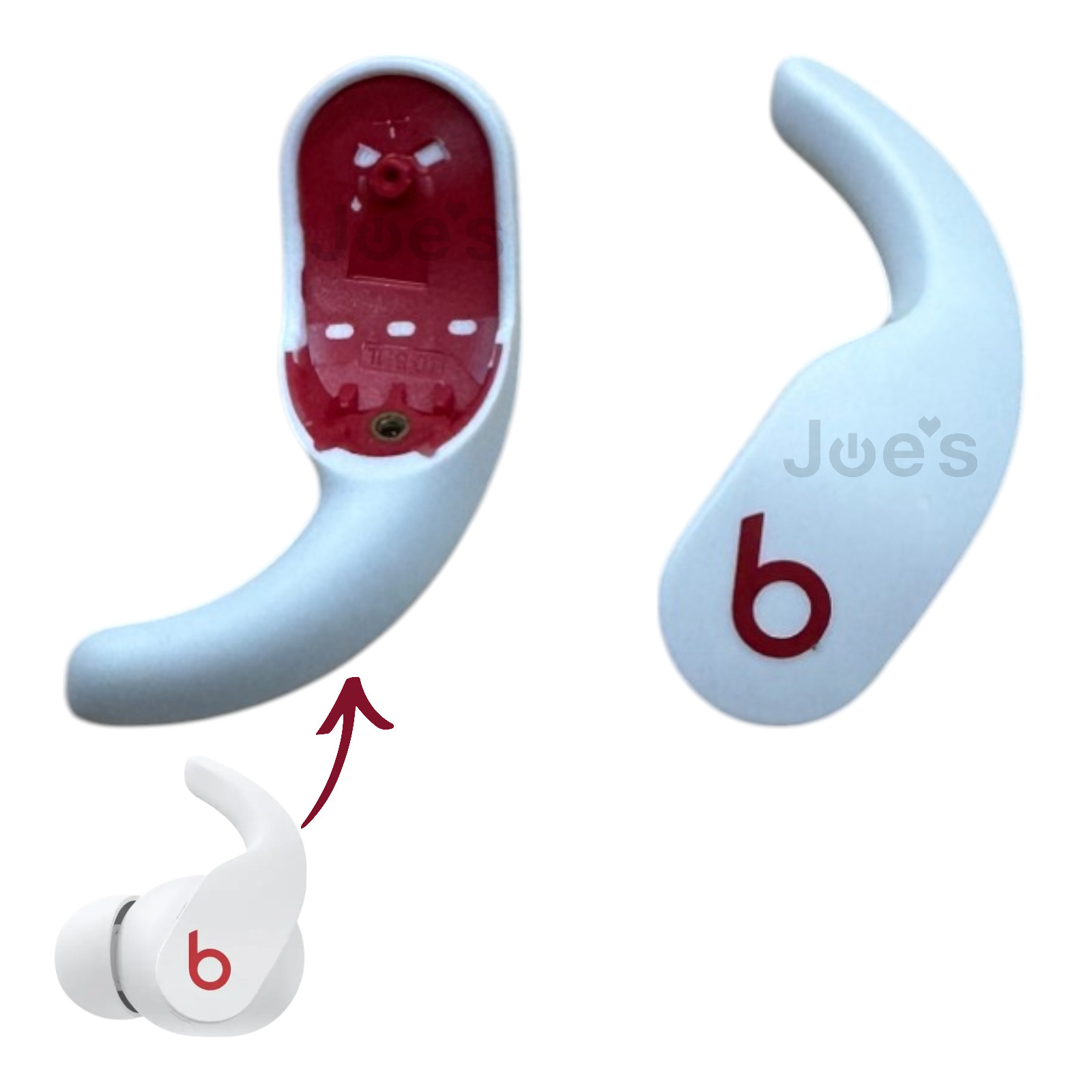 Genuine OEM Beats Fit Pro Wingtips Replacements Ear Hook Rubber LEFT White Red