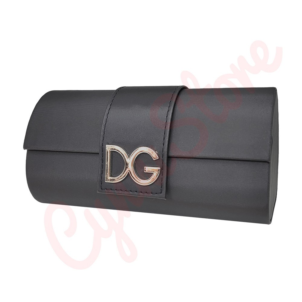 D&G Sunglasses Eyeglasses Semi-Hard Case w/ Cleaning Cloth & Giftbox - Black