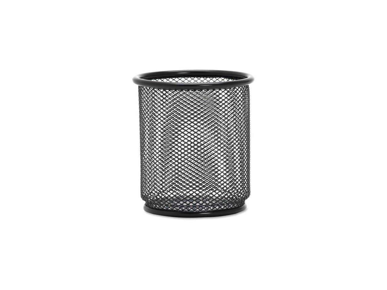 Lorell Steel Pencil Cup 3-1/2"x3-7/8" Black Mesh 84149
