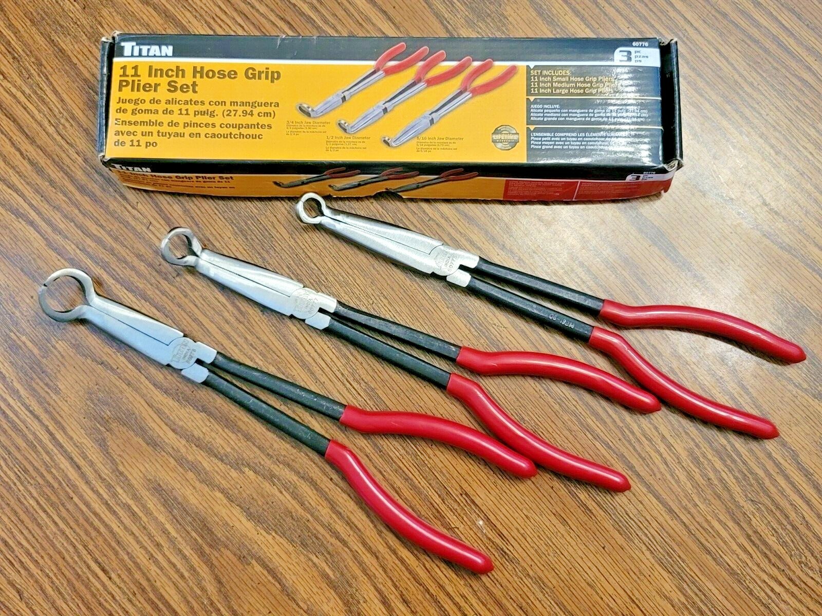 Titan 3pc 11" Long Nose Hose Gripping Pliers Set #60776