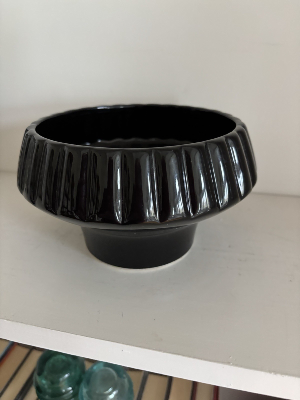 Vtg Inarco Black Planter Pot