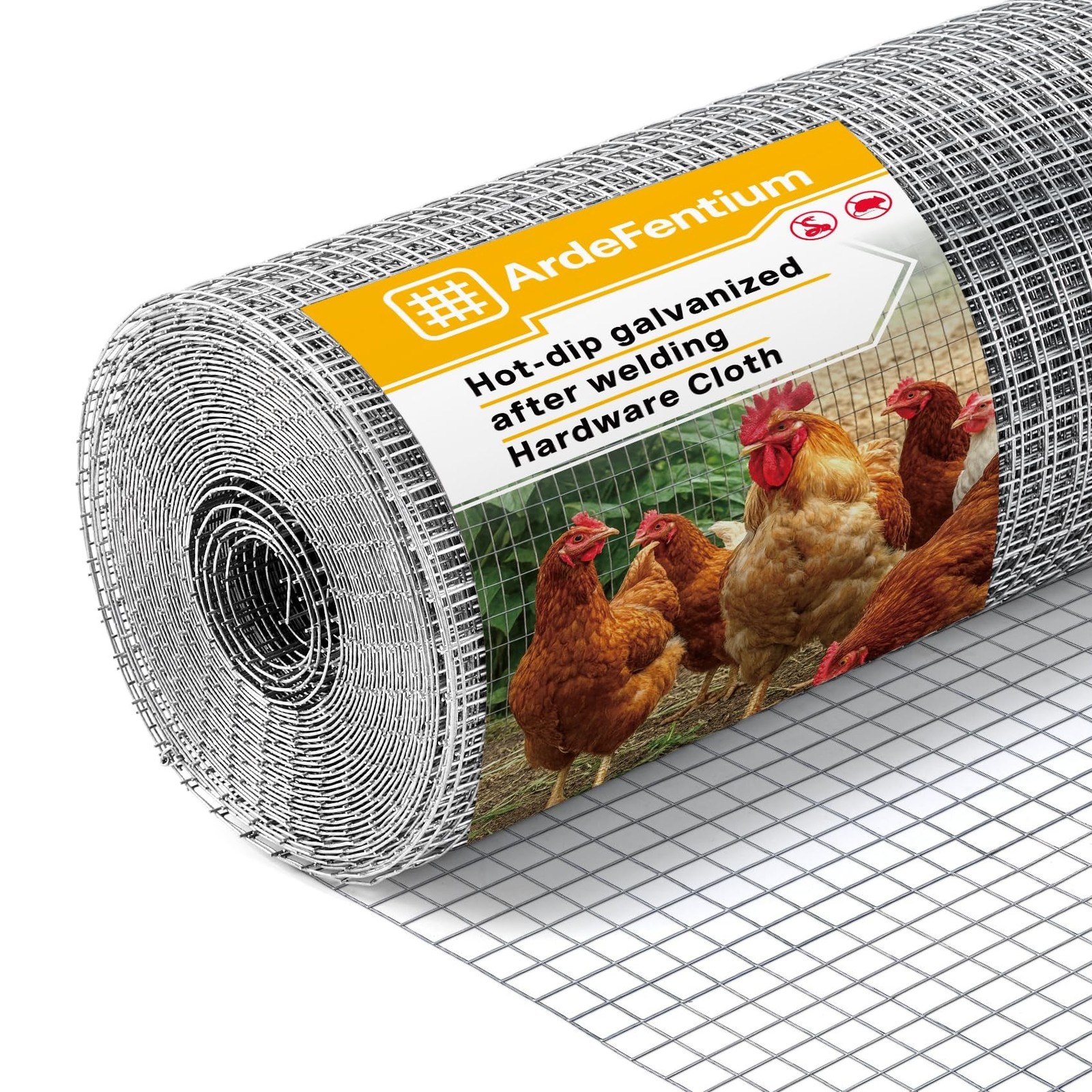 8in x 25ft Hardware Cloth Chicken Wire - 1/4 Inch 23 Gauge Hot Dipped Galvani...