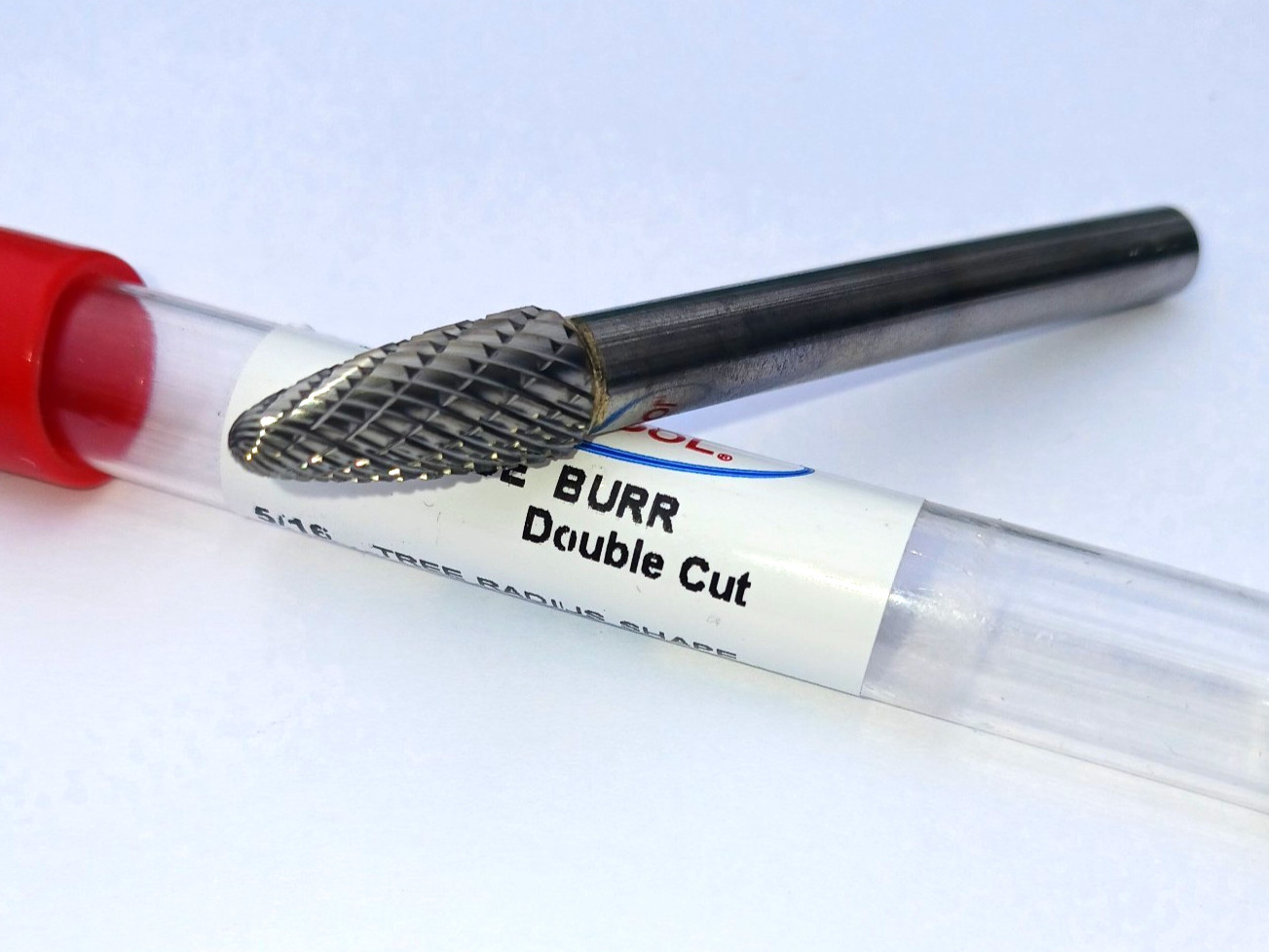SF-2 CARBIDE BURR 1/4 shank -  DOUBLE CUT - TREE SHAPE RADIUS   FREE SHIP