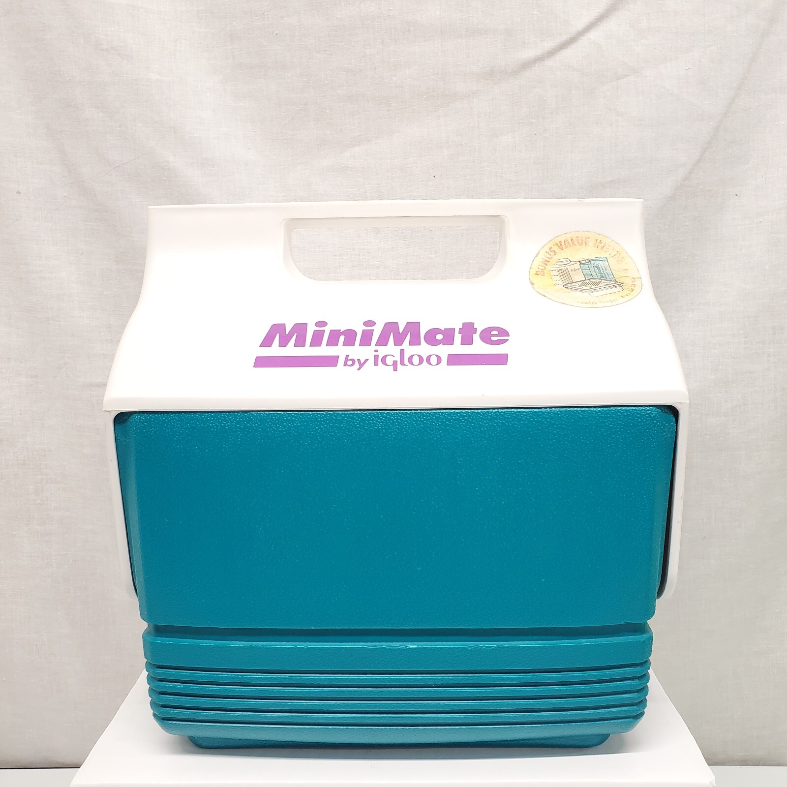 Vintage 1996 Mini Mate Igloo Cooler 6 pack teal purple yellow Made in USA