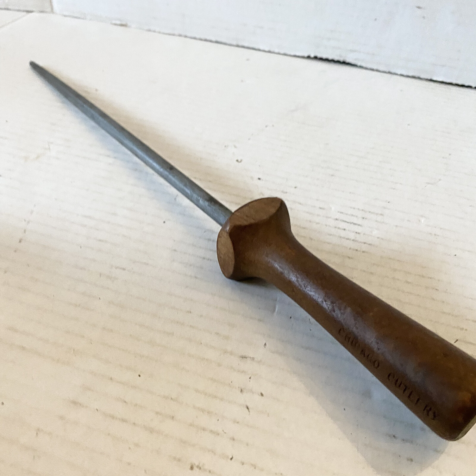 Vintage Chicago Cutlery Knife Sharpening Steel 12-1/4" Blade Sharpener