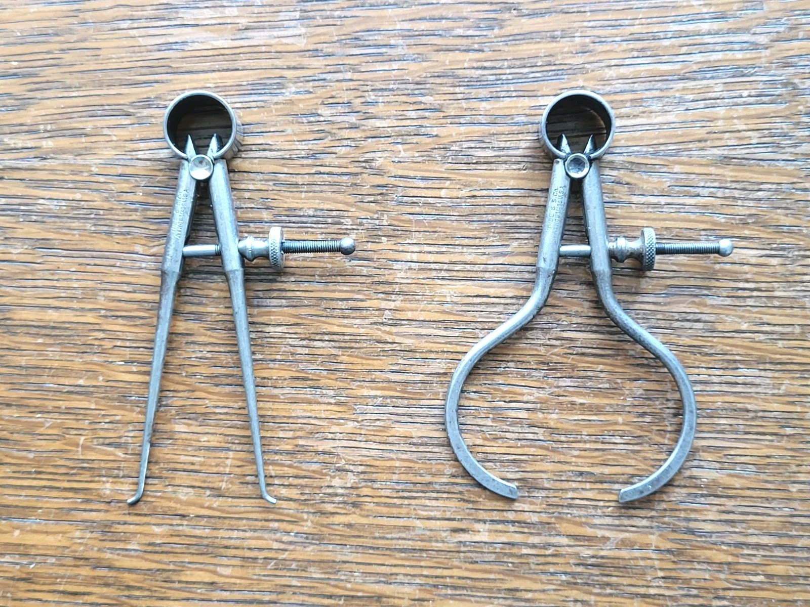 (2) Vintage Starrett (The L. S. S. Co.) Calipers - 3 1/4" Inside & 3" Outside
