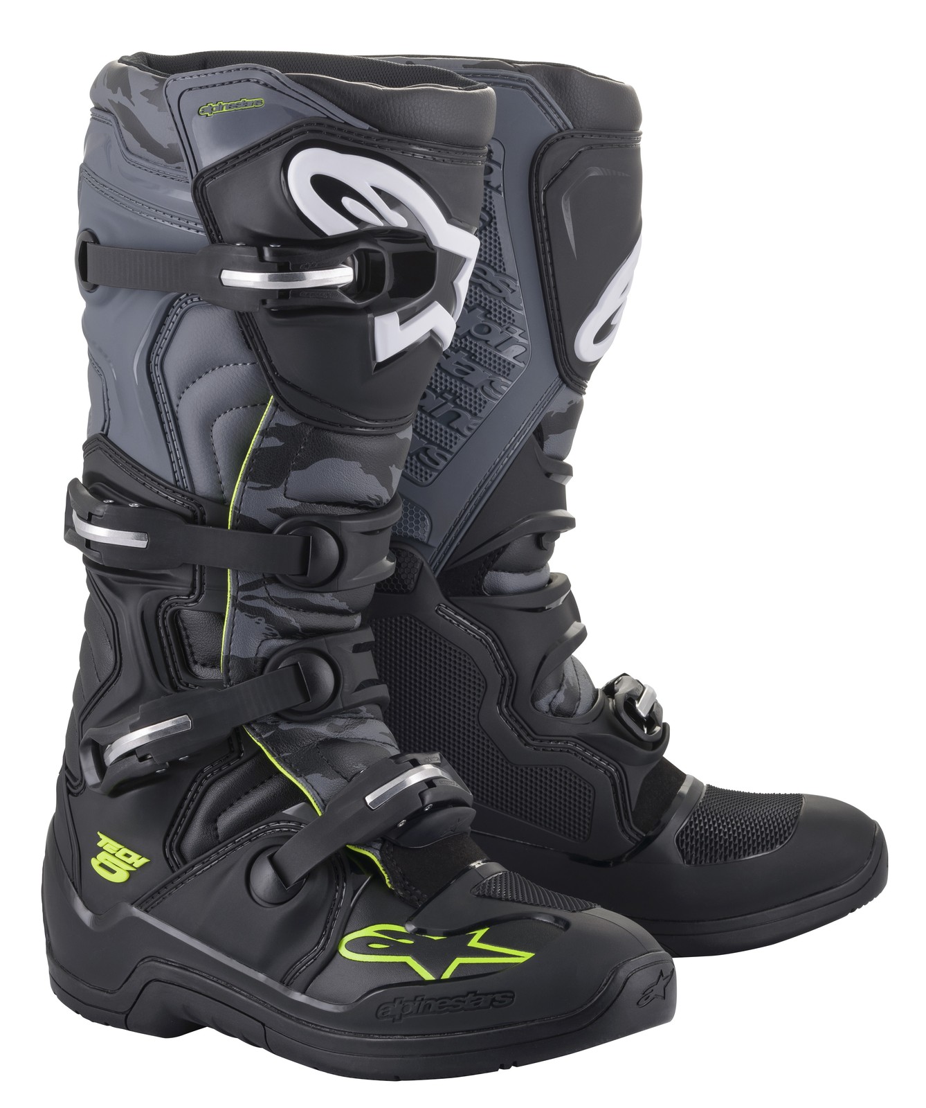 Alpinestars Tech 5 Boots Black/Cool Grey/Yellow Fluo 6 2015015-1055-6