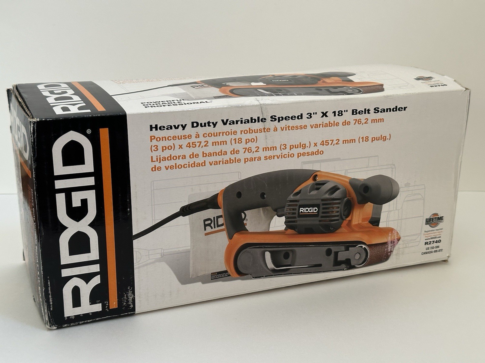 RIGID Heavy Duty Variable Speed 3” x 18” Belt Sander