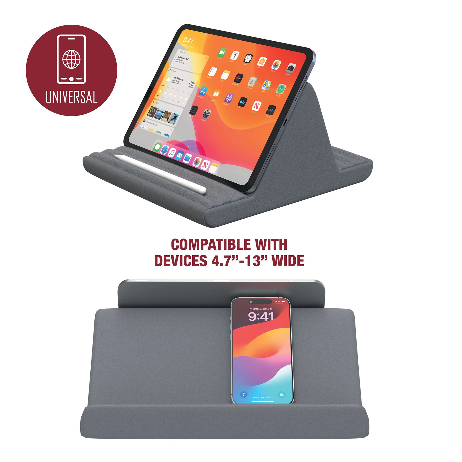 Tzumi OneGrip Multi-Angle Pillow Stand for iPad & All Tablets