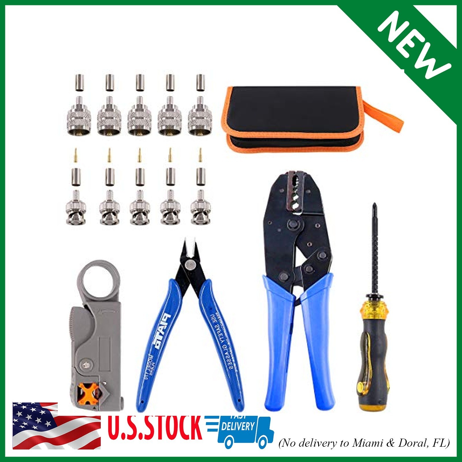 Glarks Coaxial Cable Tool Set, Coax RF Connector Crimping Tool + Coaxial Cable S