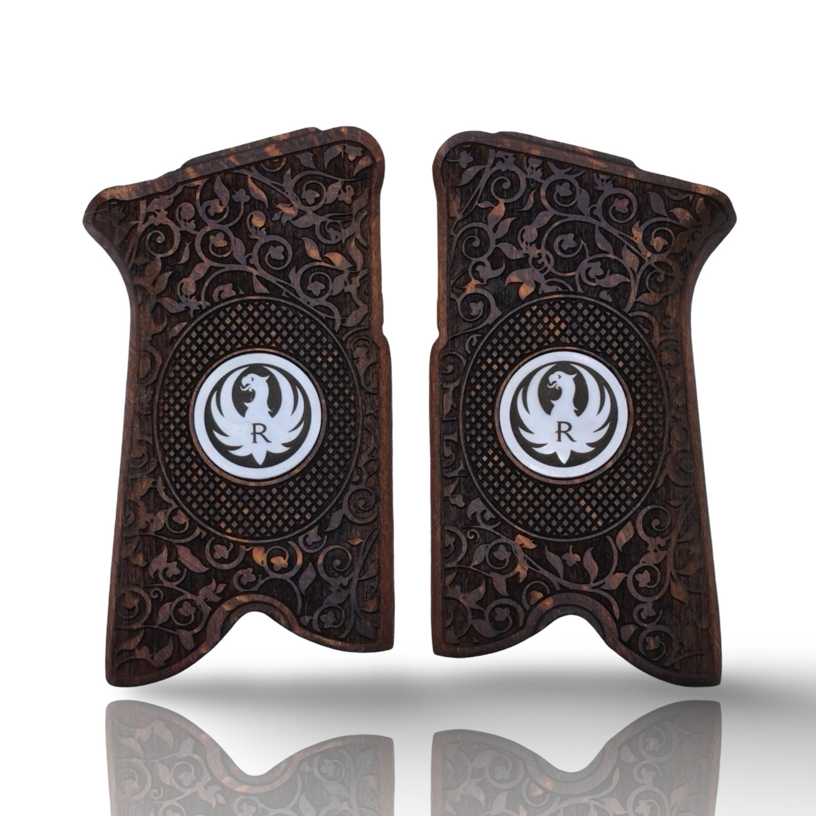 Ruger P85 Walnut Textured Ruger Logo Grips V2 - Multiple Colors