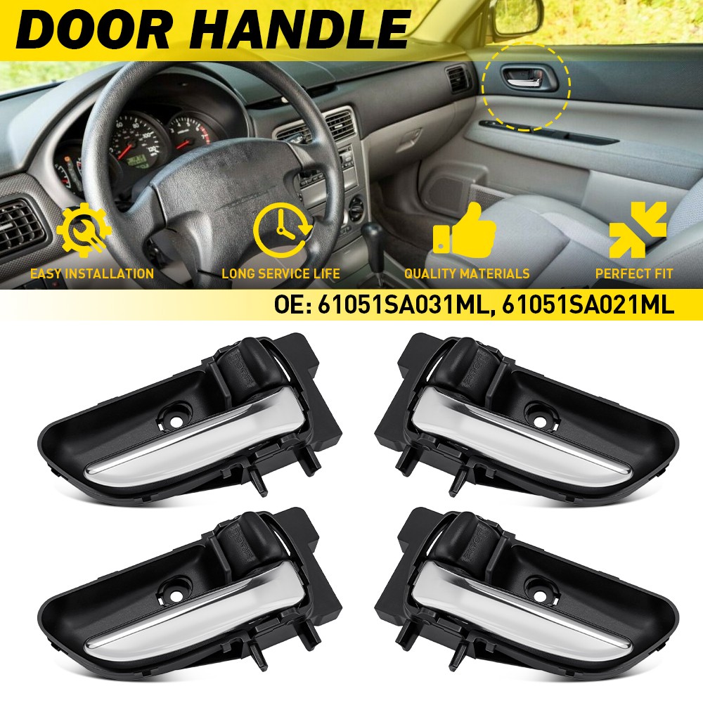 Set of 4 Left&Right Interior Door Handles For 2003-08 Subaru Forester Front/Rear