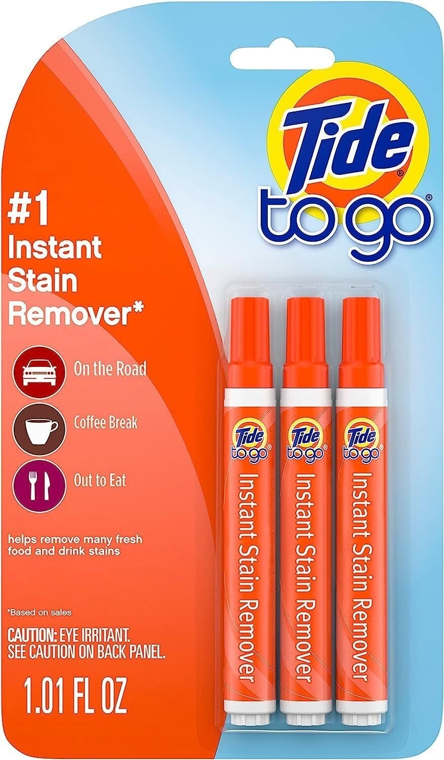 Tide Stain Remover for Clothes, Pocket Size, 3 Count