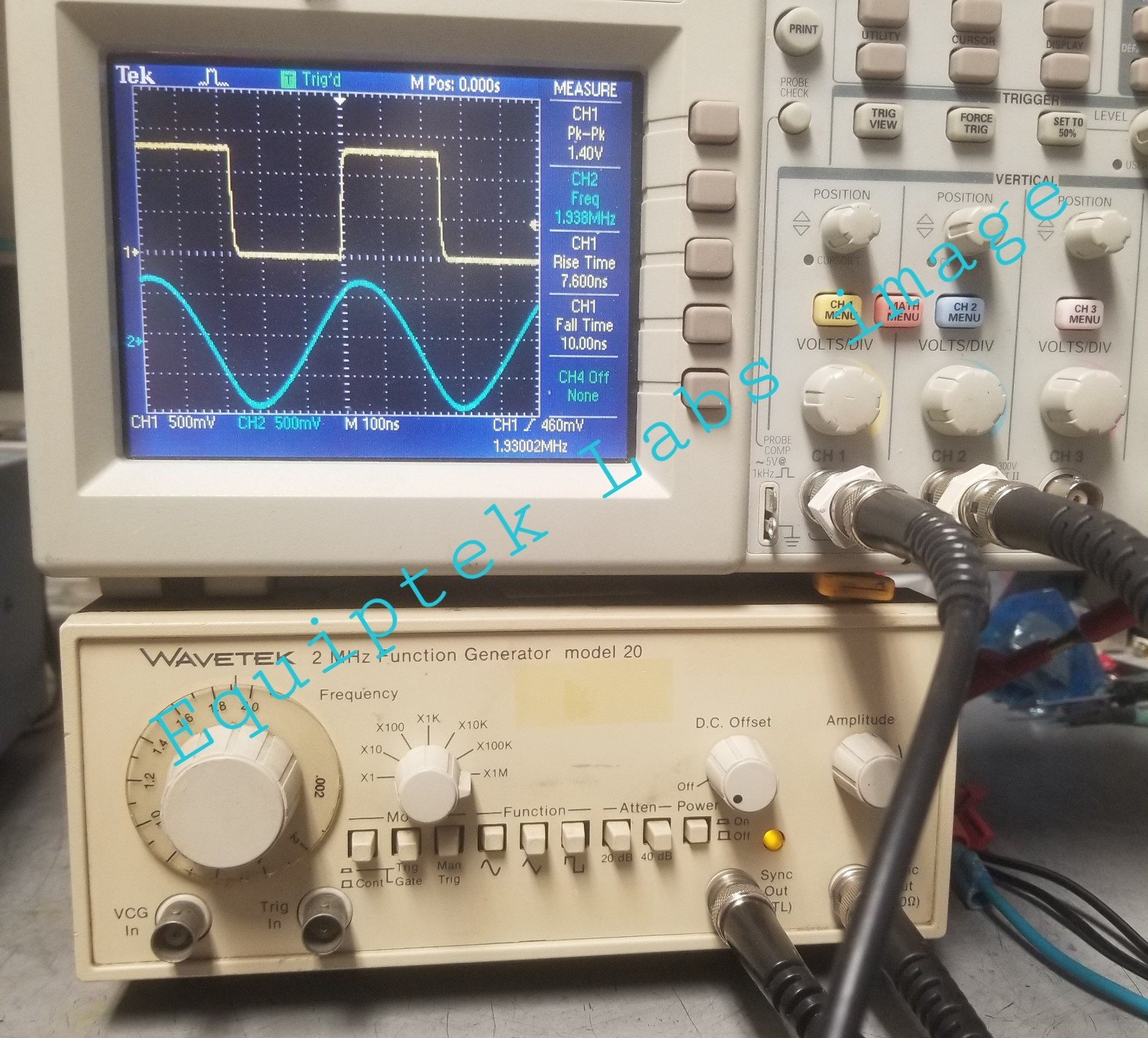 Wavetek 20 Function Generator 2 MHz 60dB attenuator DC offset TESTED!
