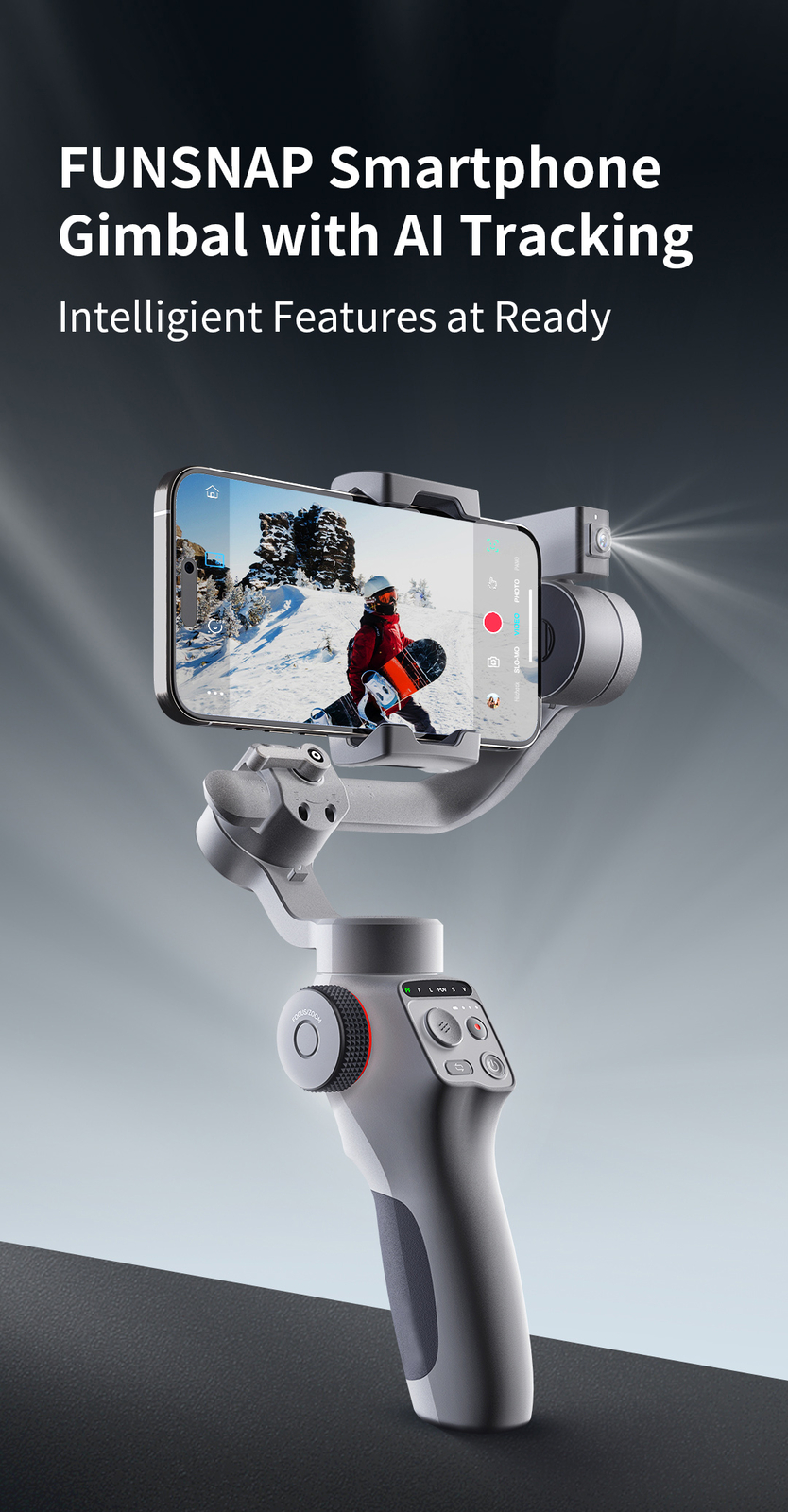 TOALLIN 3-Axis Gimbal Stabilizer for iPhone Android |AI Tracking|Gesture Control