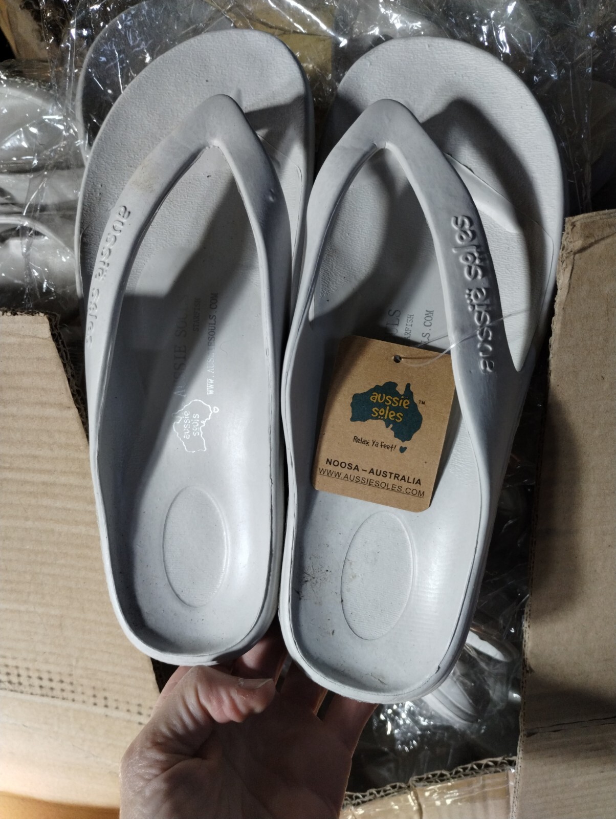 AUSSIE-SOULS soles-FLIP-FLOPS-STARFISH " stone size 39 - 8 flip flop
