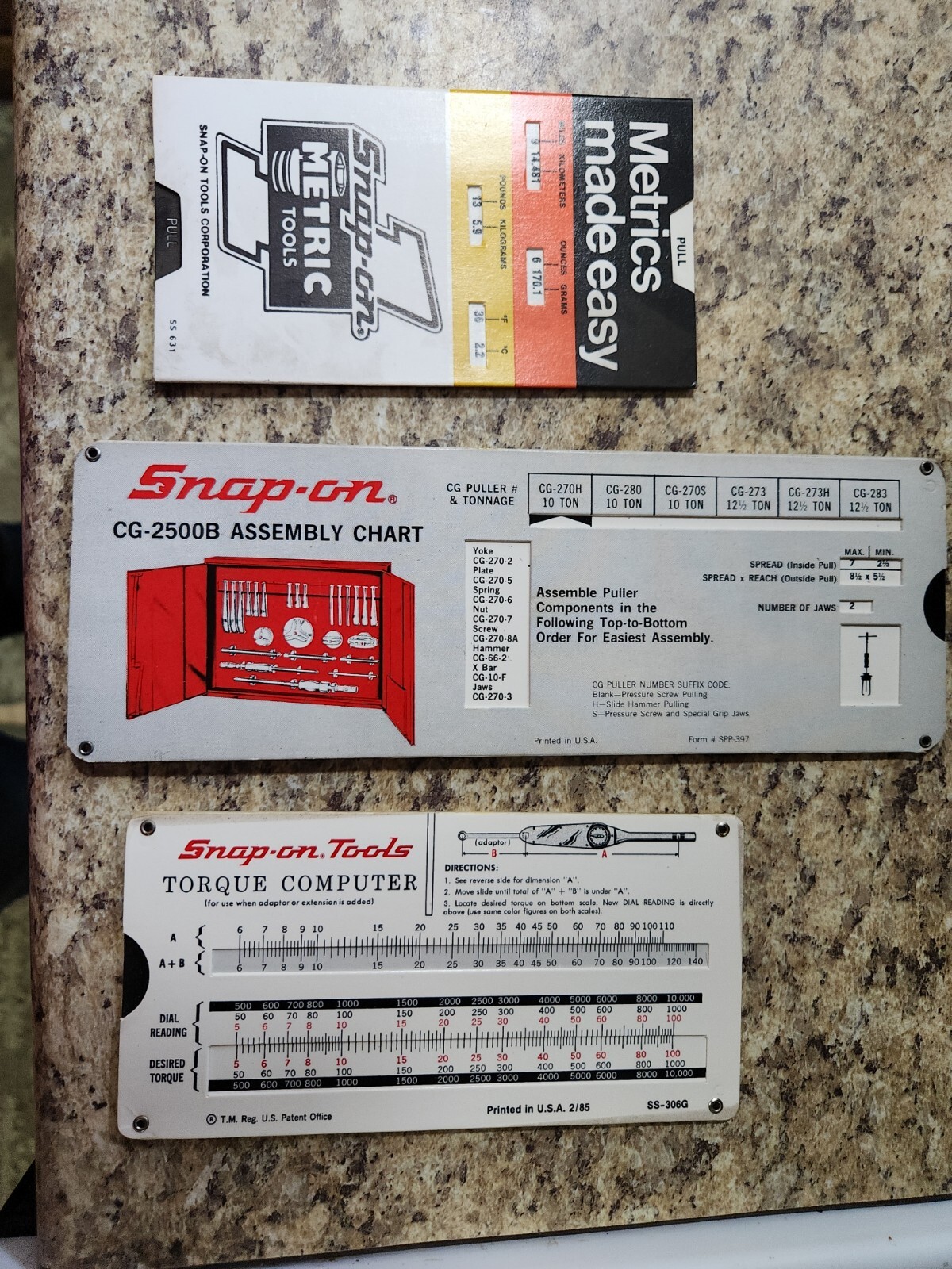 Snap On Metrics Made Easy, Assembly Chart, And Torque Computer