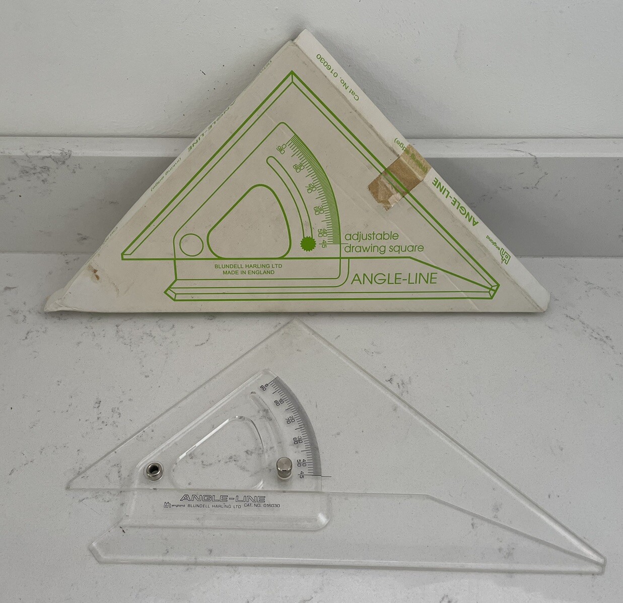 Vintage "BLUNDELL HARLING" TRUE-ANGLE LINE DRAWING PROTRACTOR Drawing 300mm VGC