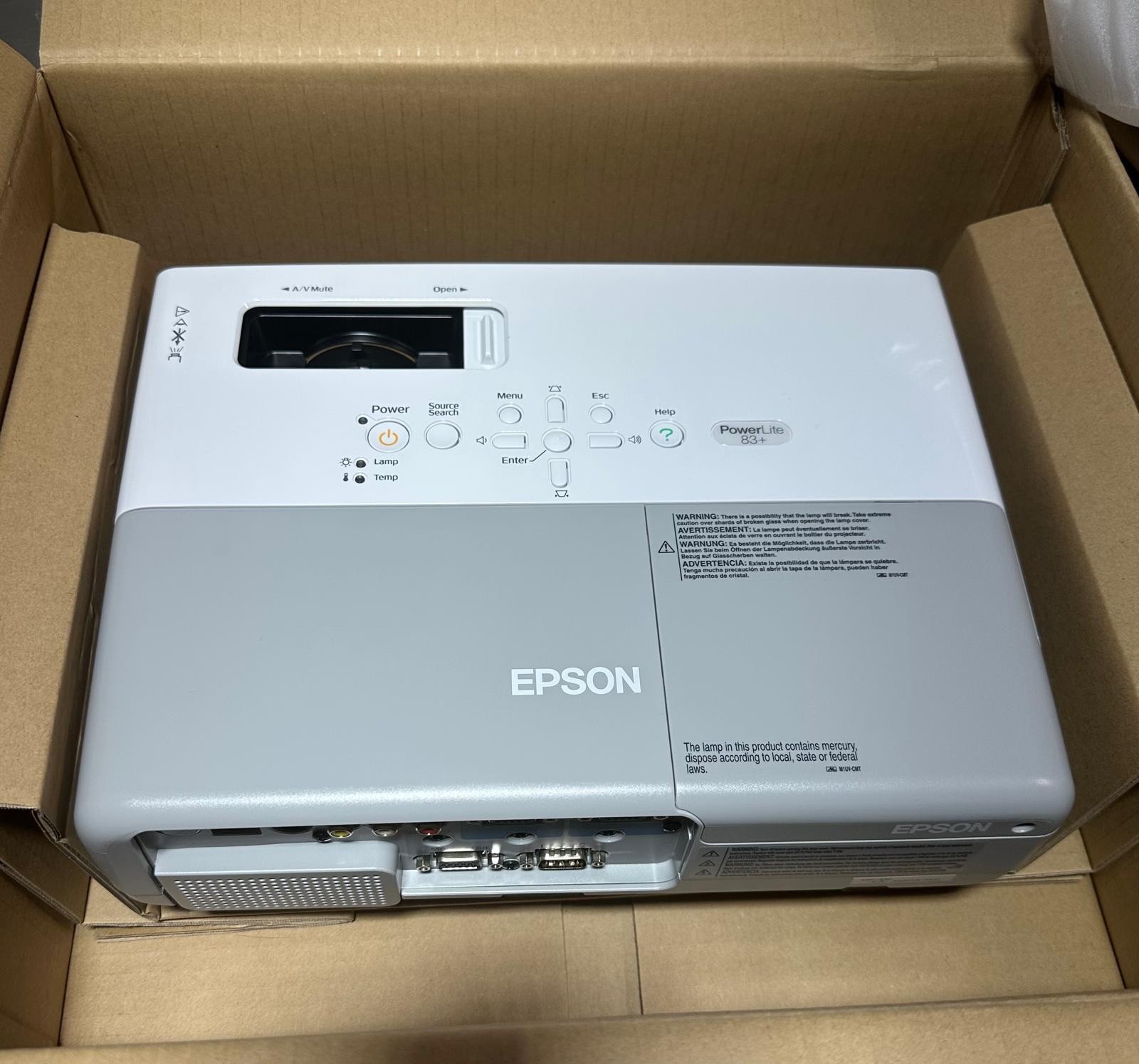 Epson PowerLite 83+ LCD Projector 2200 ANSI Lumens.