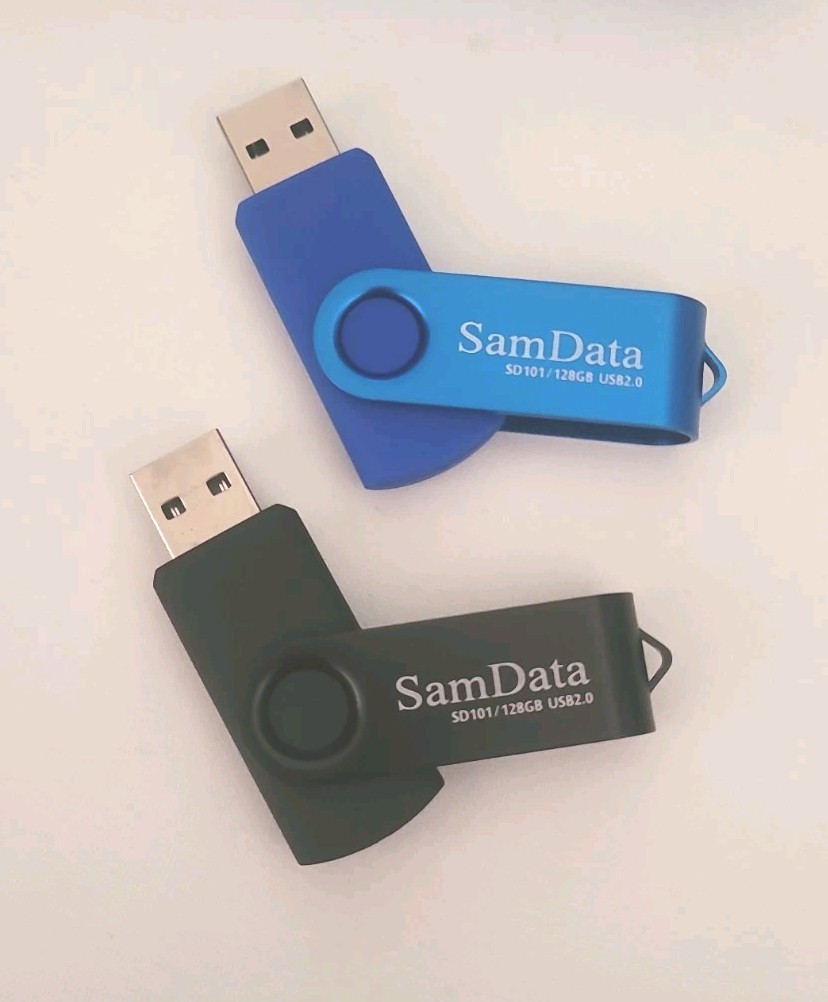 SamData 128GB Flashdrive 2pk, Black & Blue, NIB