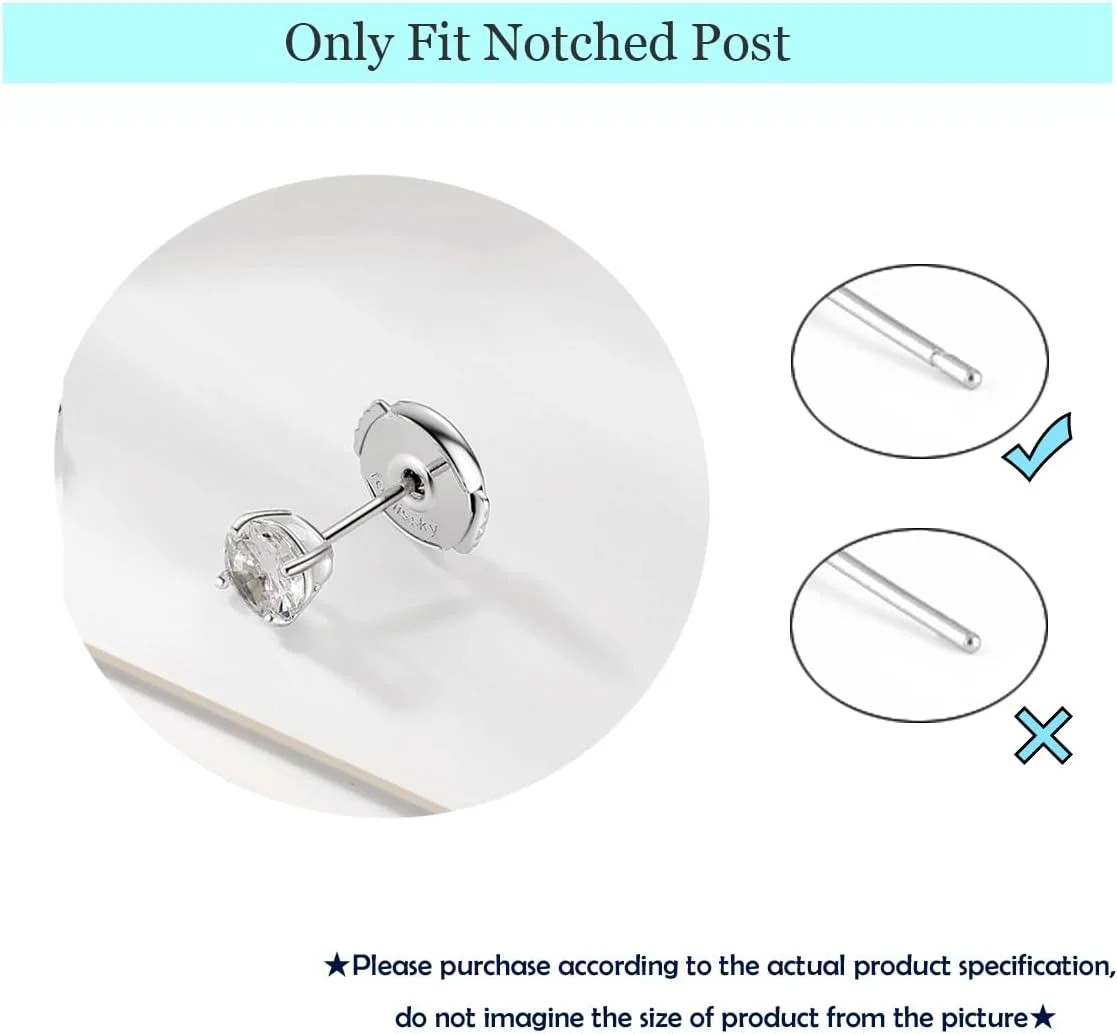Fomissky-Sisa Locking Earring Backs for Studs, 2 Pairs Secure Spring Earing Back