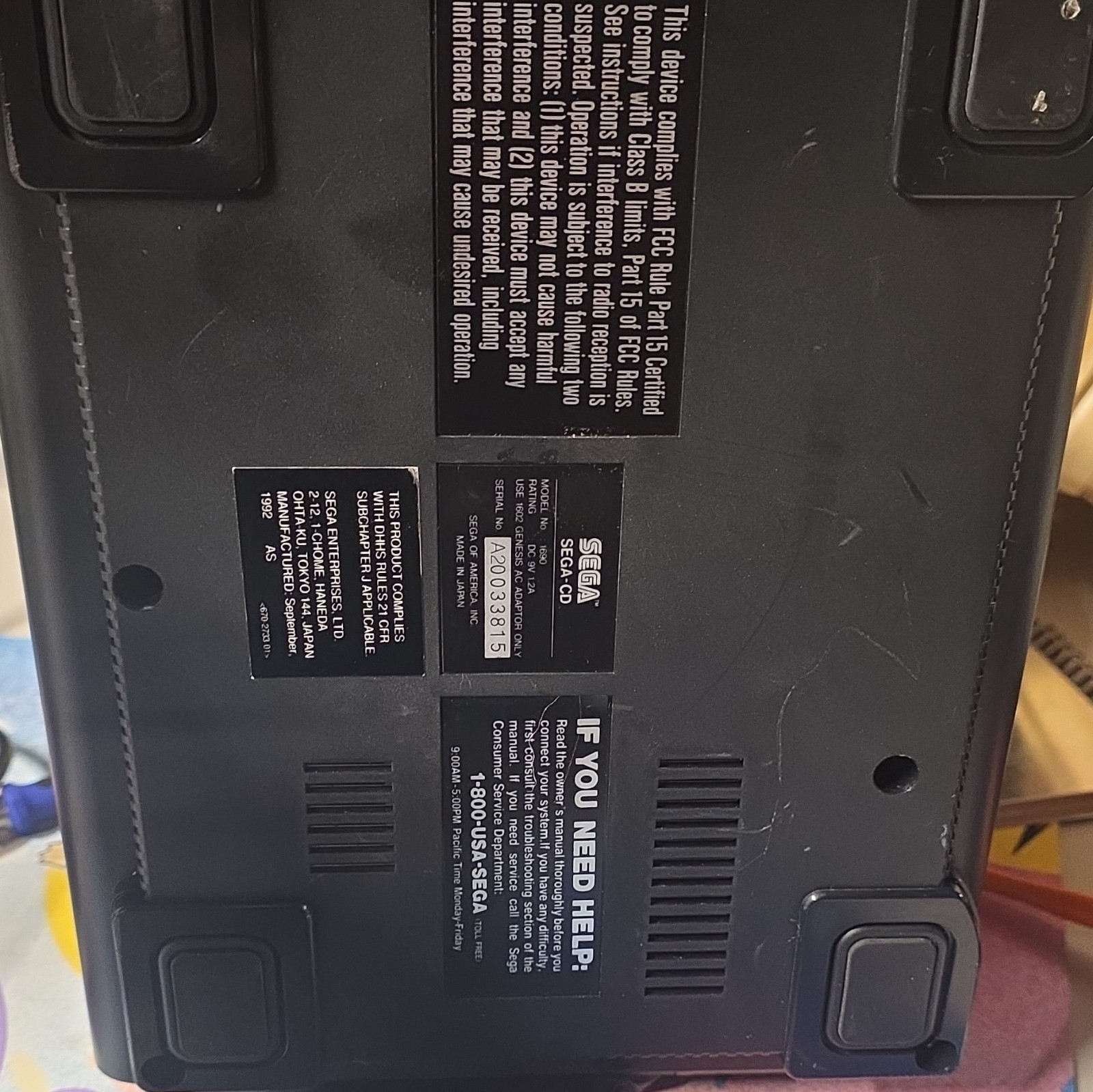 SEGA Genesis MK-4935 16-Bit Console w/ SEGA CD Model 1 NTSC-U/C RCA RF