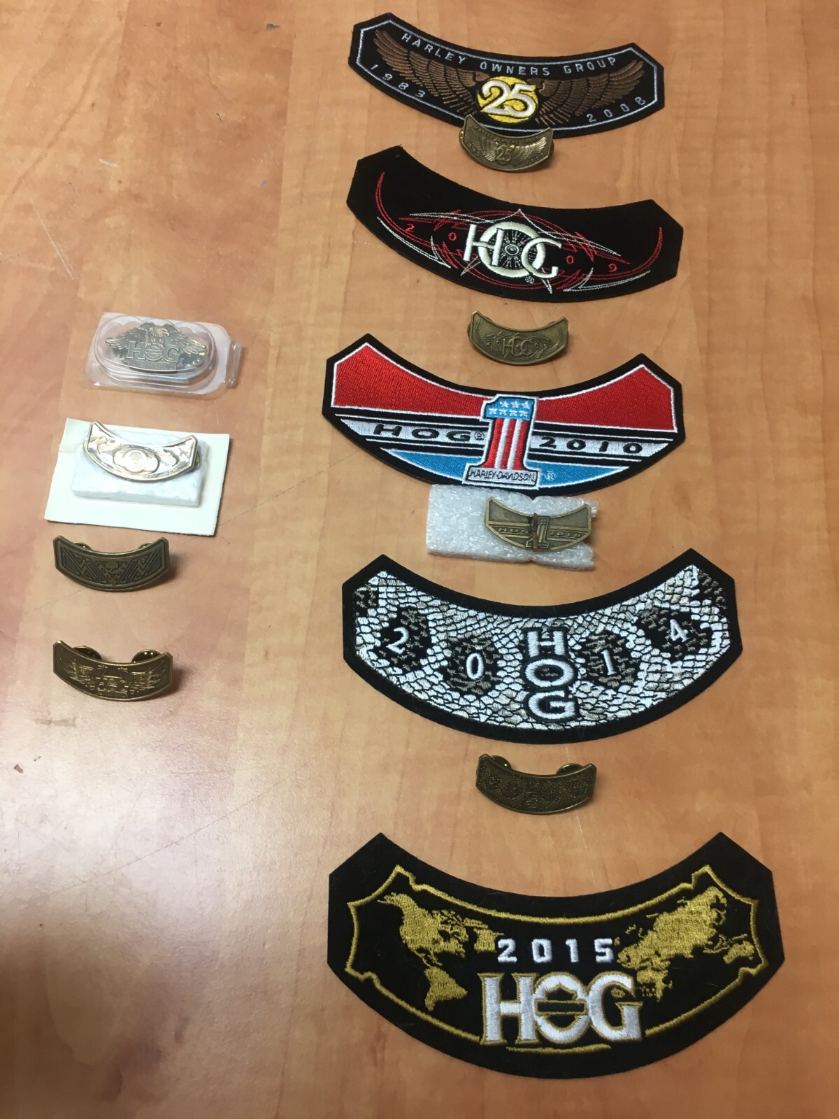Lot Of 13 H.O.G. Harley Owners Group Patches 2008-10 14-15 & Rocker Pins 2007+
