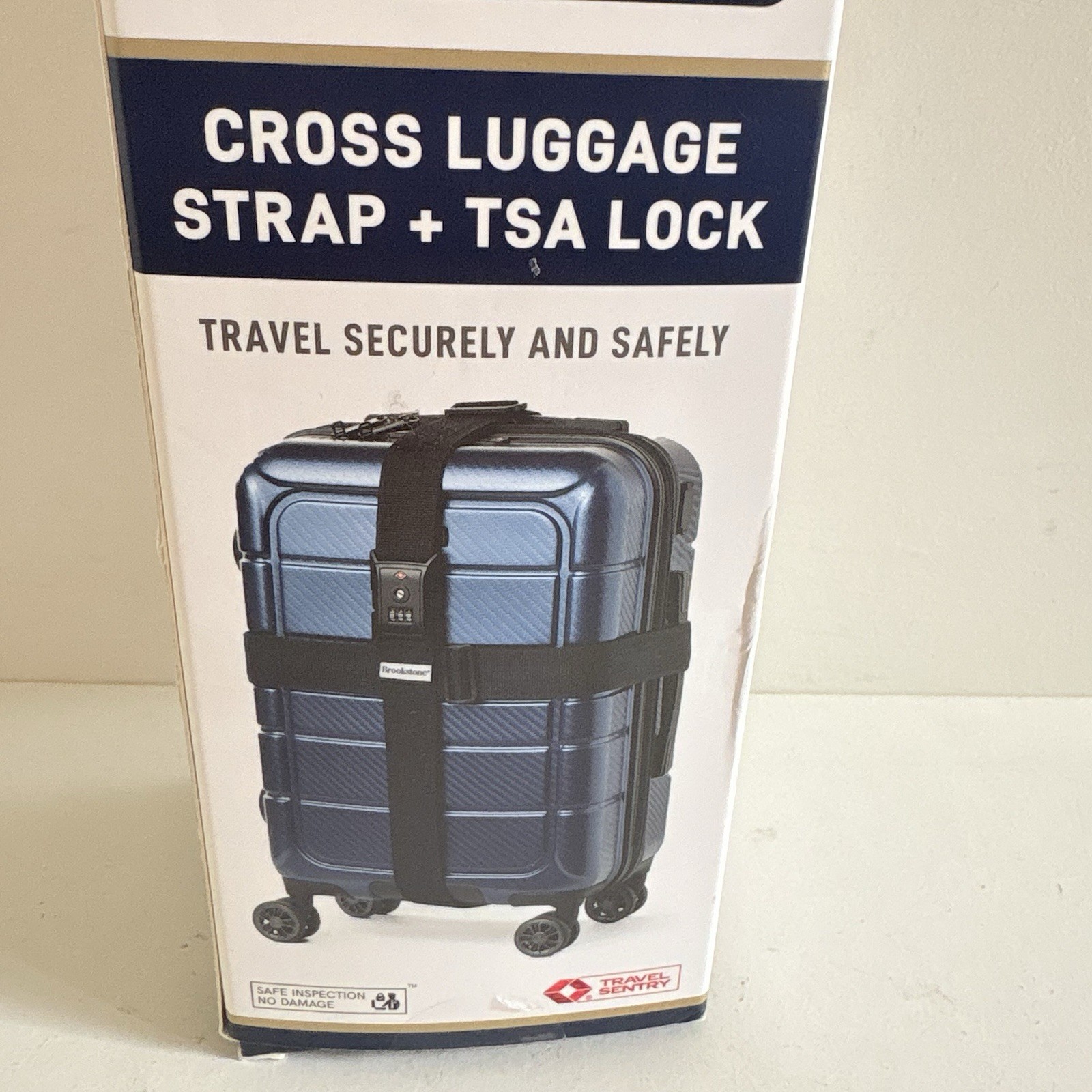 Brookstone Cross Luggage Strap + TSA Lock Set NEW
