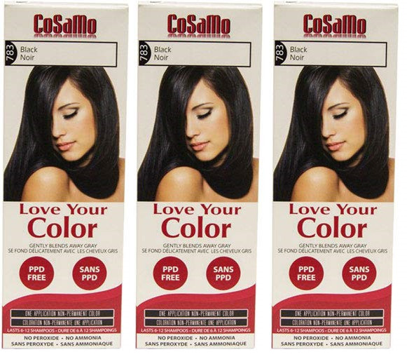 CoSaMo Hair Color #783 Black - Compares to Clairol Loving Care #83 (Pack of 3)