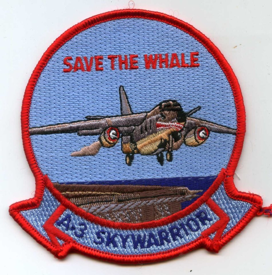 Save the Whale, A-3 Skywarrior Patch, 4 inch, Sew On