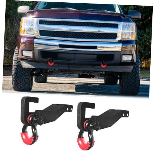 Front Tow Hook Mount Bracket and D-Ring Front Demon Tow Hook Brackets