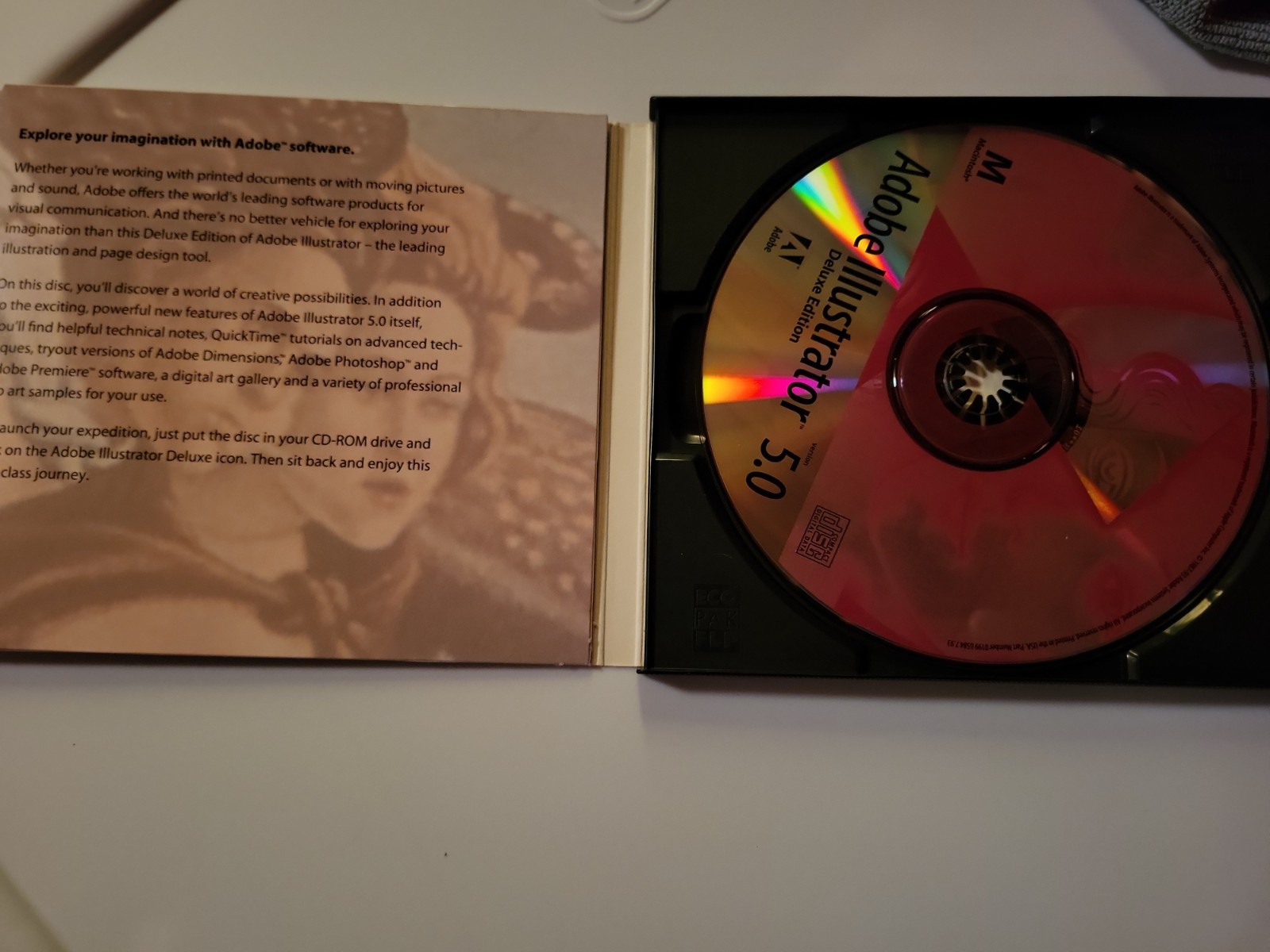 Vintage 1993 Adobe Illustrator 5.0 CD - Macintosh W/key