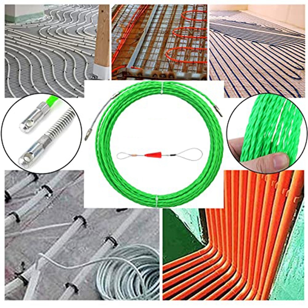 1 Set Fish Strap Cable Puller Kit 4.5mm PET Electrical Cable Puller, Green Poly9552