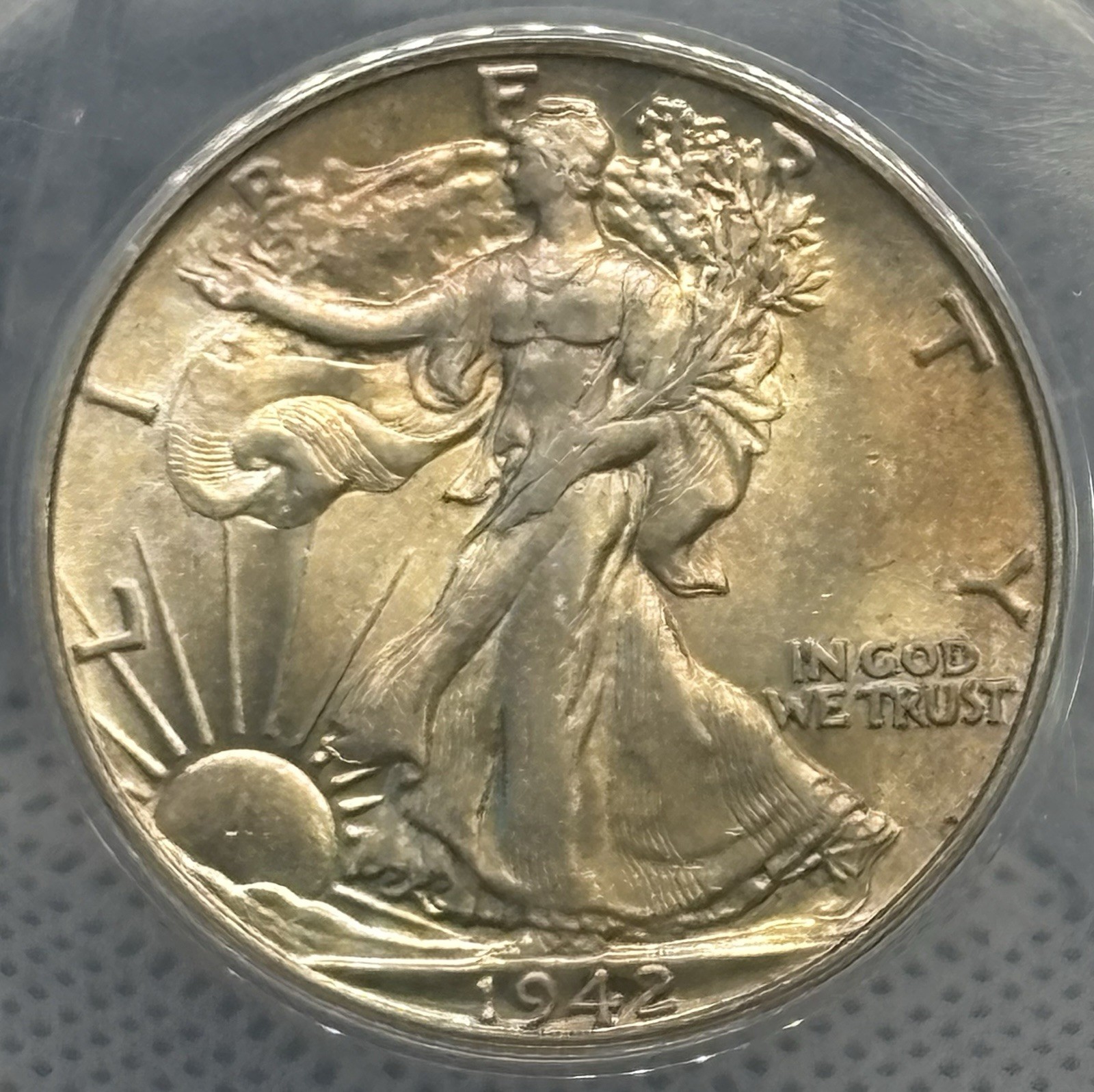 1942 Walking Liberty Half Dollar, 90% Silver, ANACS AU53, Very Nice! 🔥
