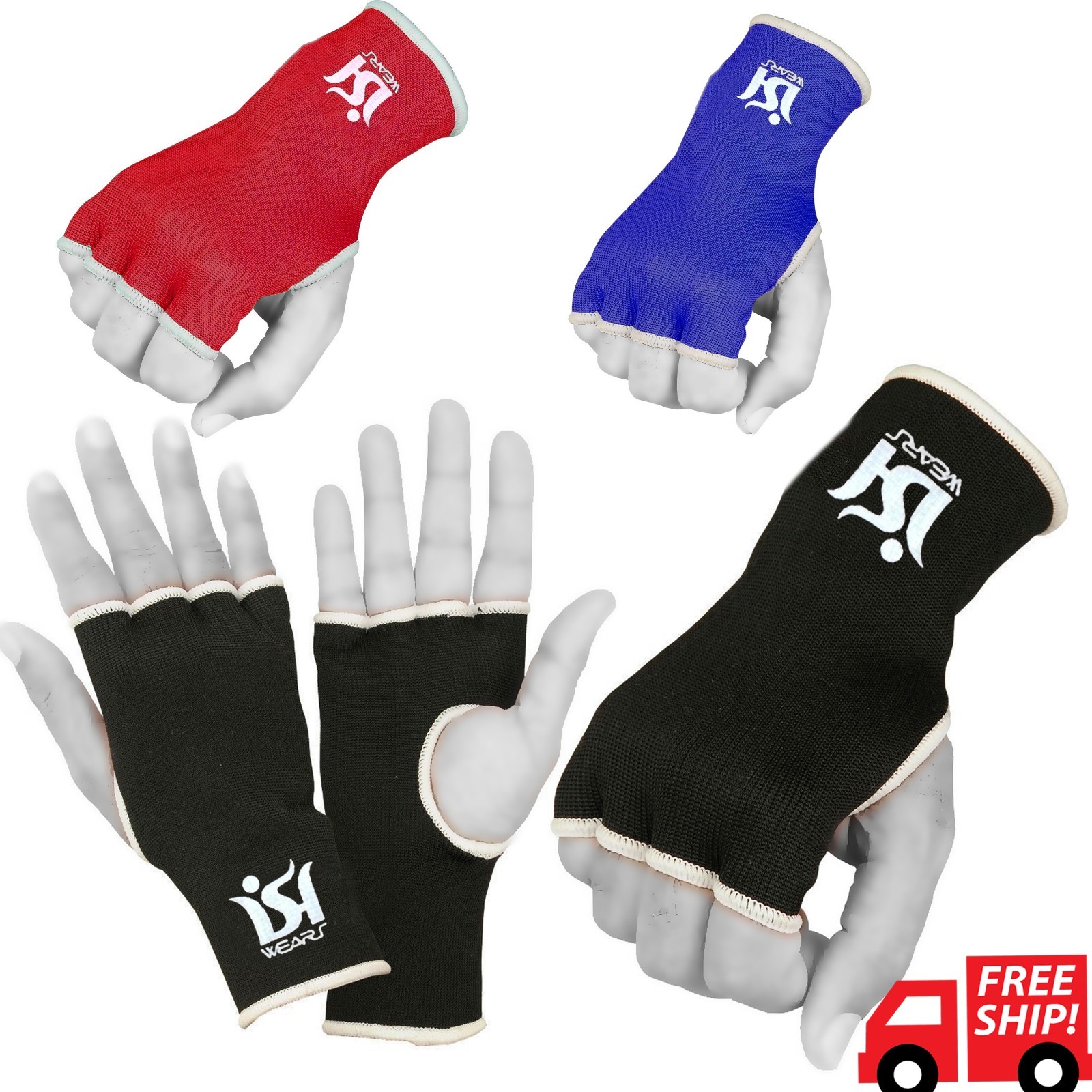 ISH MMA Boxing Martial Arts Inner Gloves Training Maui Thai fist Hand Wraps pair