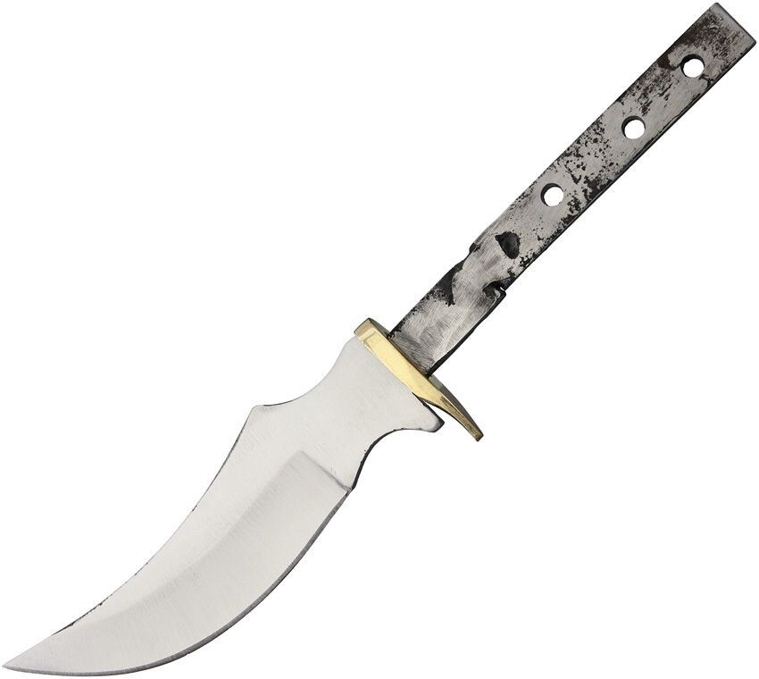 Knifemaking 5.5" Stainless Steel Upswept Skinner Blade With Brass Finger Guard